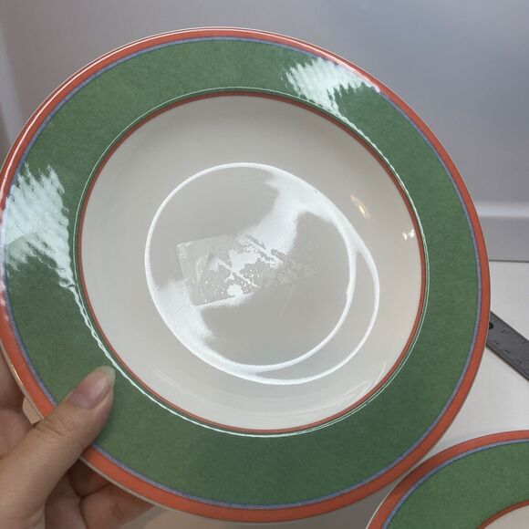 VILLEROY & BOCH Tipo Viva Green LARGE WIDE RIM SOUP SALAD BOWLS Set of 3 9” - Picture 7 of 10